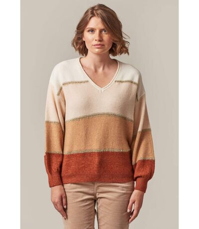 Pull femme à rayures en jersey lurex LODINA