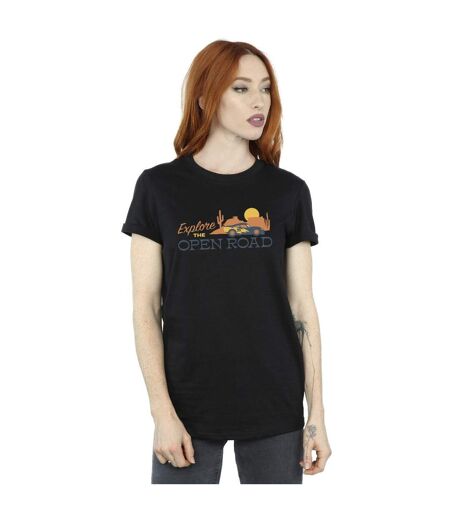 Disney - T-shirt CARS EXPLORE THE OPEN ROAD - Femme (Noir) - UTBI16228