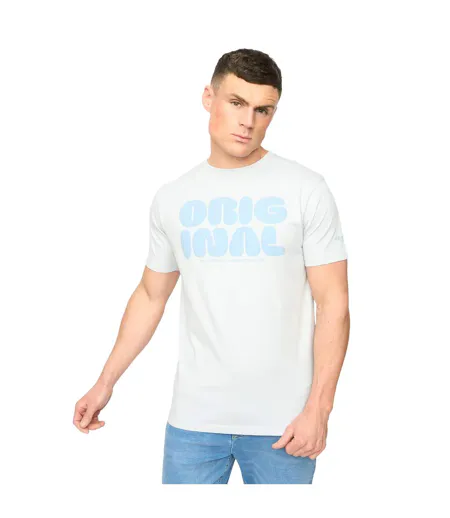 Mens Transflate T-shirt Light Blue Crosshatch