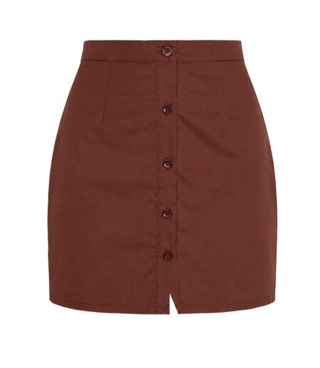 Womens/ladies Cut Out Mini Shirt Dress Chocolate Missy Empire