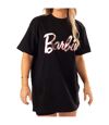 Barbie Womens/Ladies Oversized T-Shirt (Black/Pink)