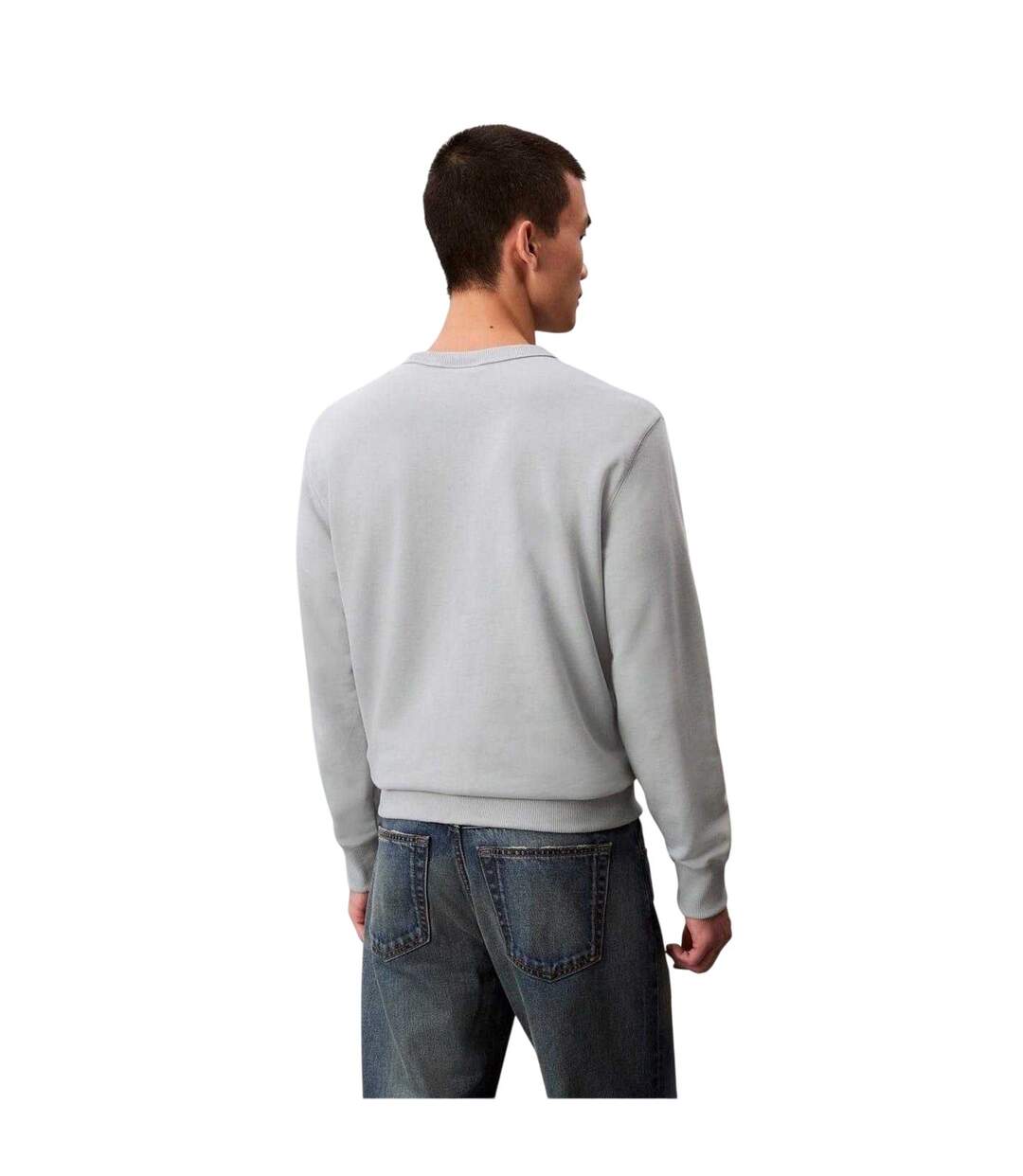 Sweat Motif/style Badge Homme Gris Foncé Calvin Klein-3
