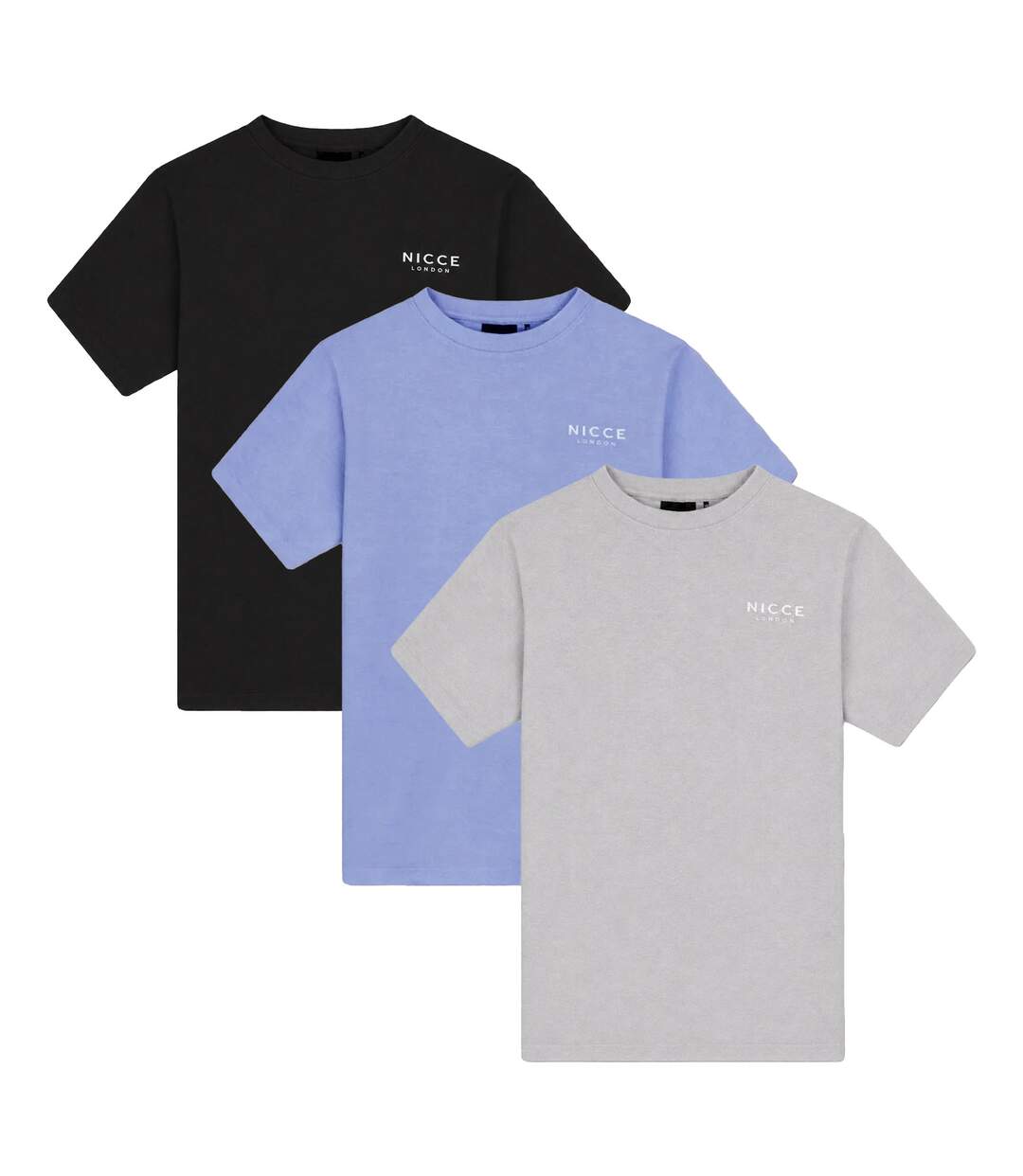 3 Pack Mens Cotton T-Shirts Short Sleeve with Casual Logo Top FLAVUR-1
