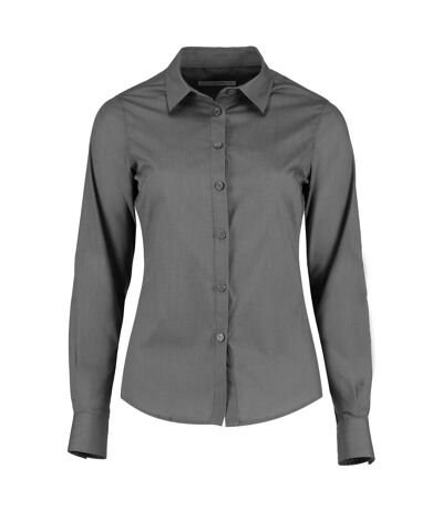 Kustom Kit Womens/Ladies Long Sleeve Poplin Shirt (Graphite) - UTRW6163