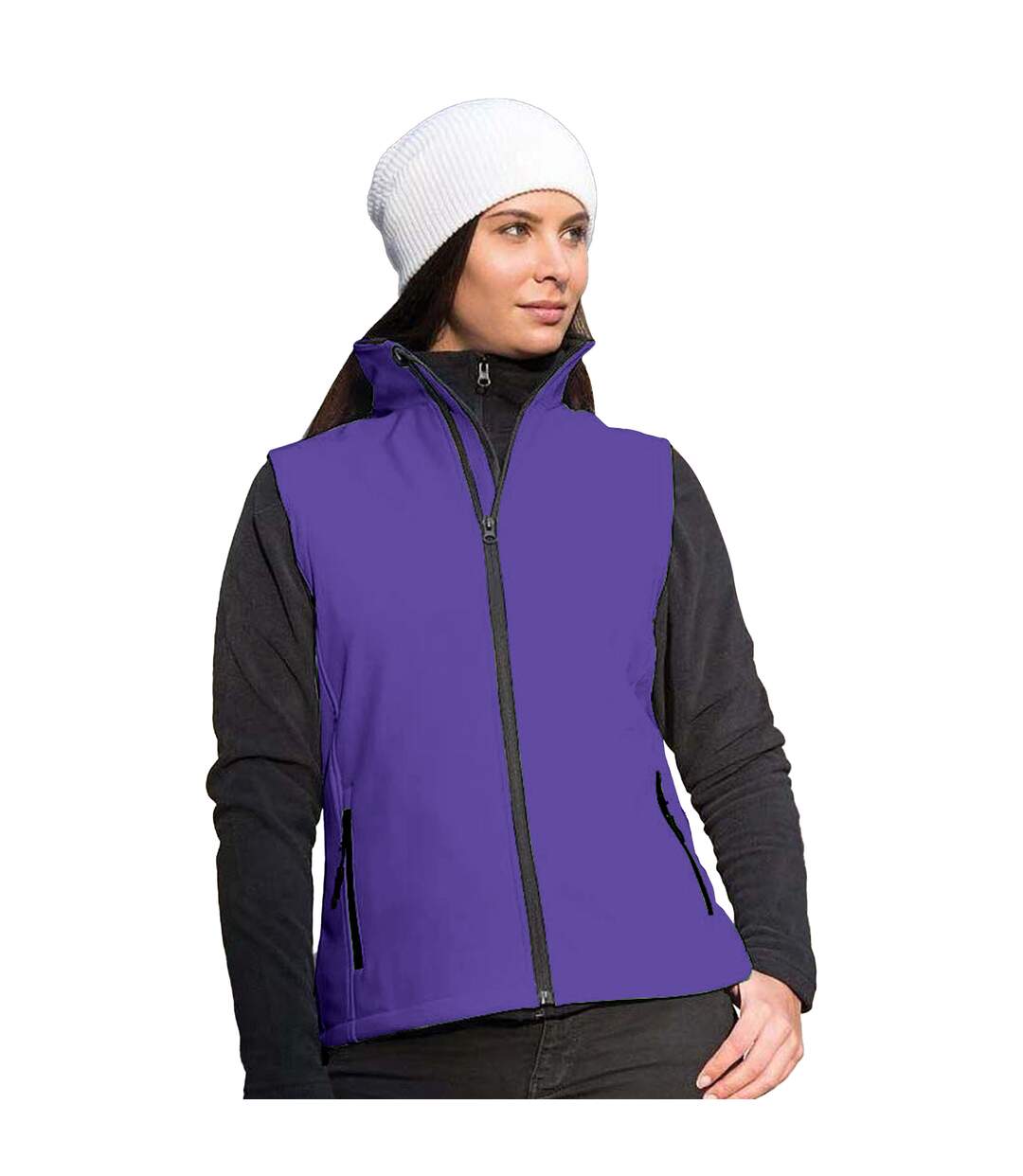 Result Core Womens/Ladies Printable Softshell Bodywarmer (Purple / Black) - UTRW3698