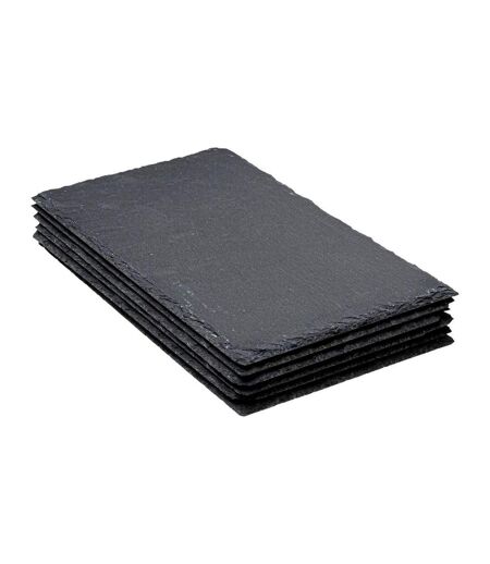 Lot de 6 Assiettes Plates Ardoise II 30cm Gris