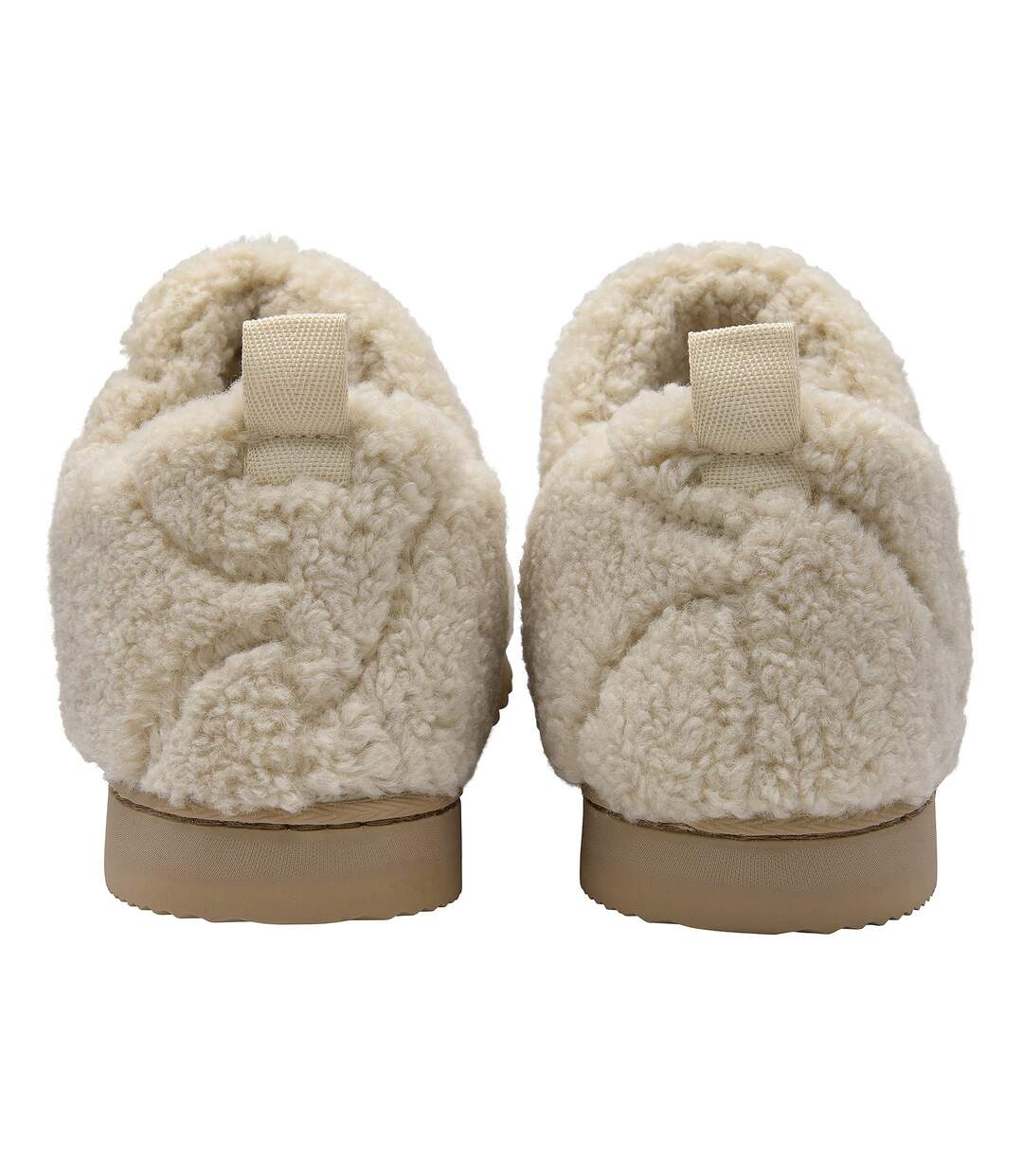 Ladies Teddy Fleece Full Slippers Oatmeal Taupe Cosy UK 3-8-2
