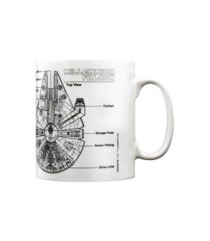 Star Wars - Mug MILLENNIUM FALCON (Blanc / Noir) (Taille unique) - UTPM2172