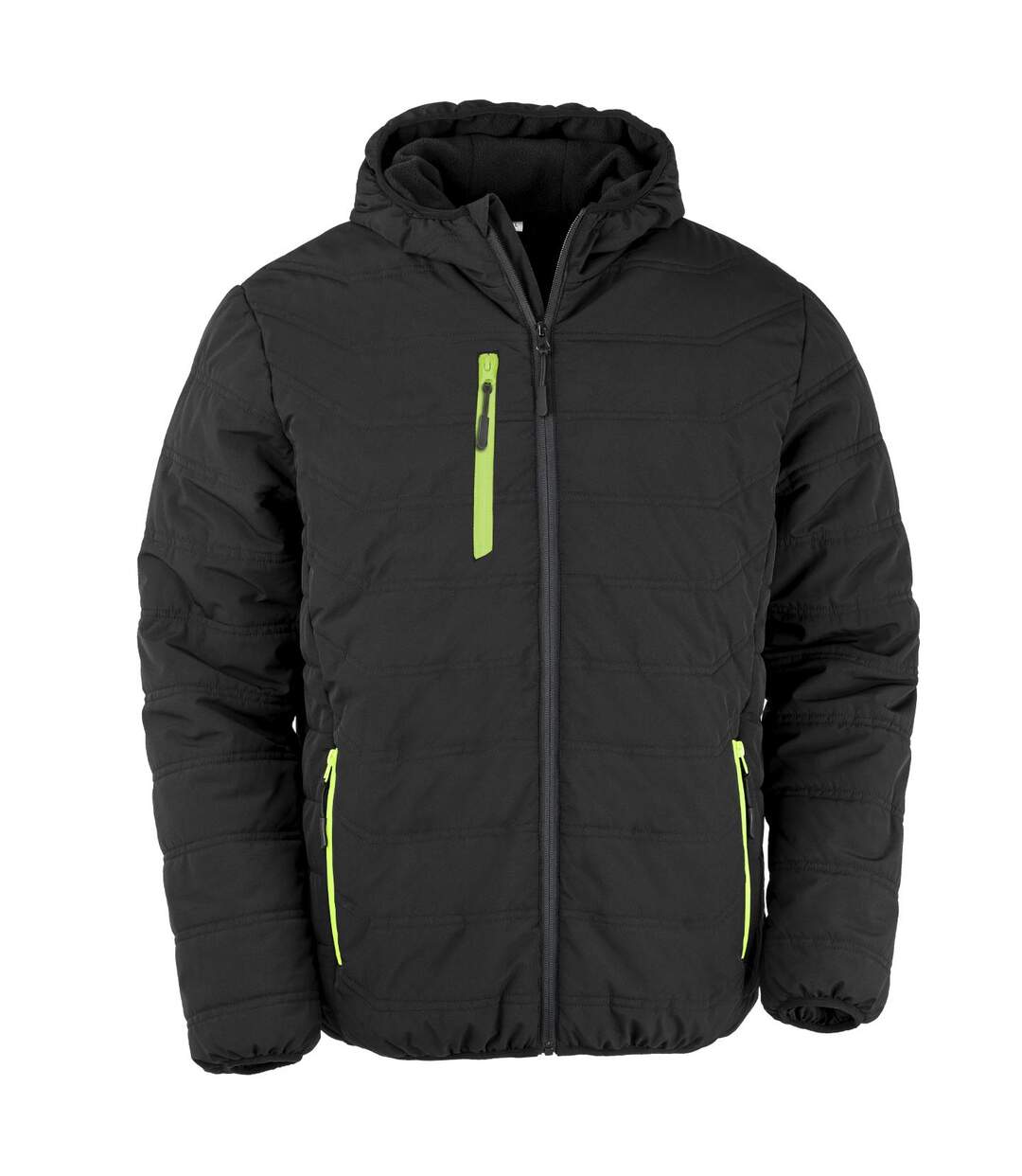 Doudoune Compass Homme Noir Vert Fluo Result Genuine Recycled-2