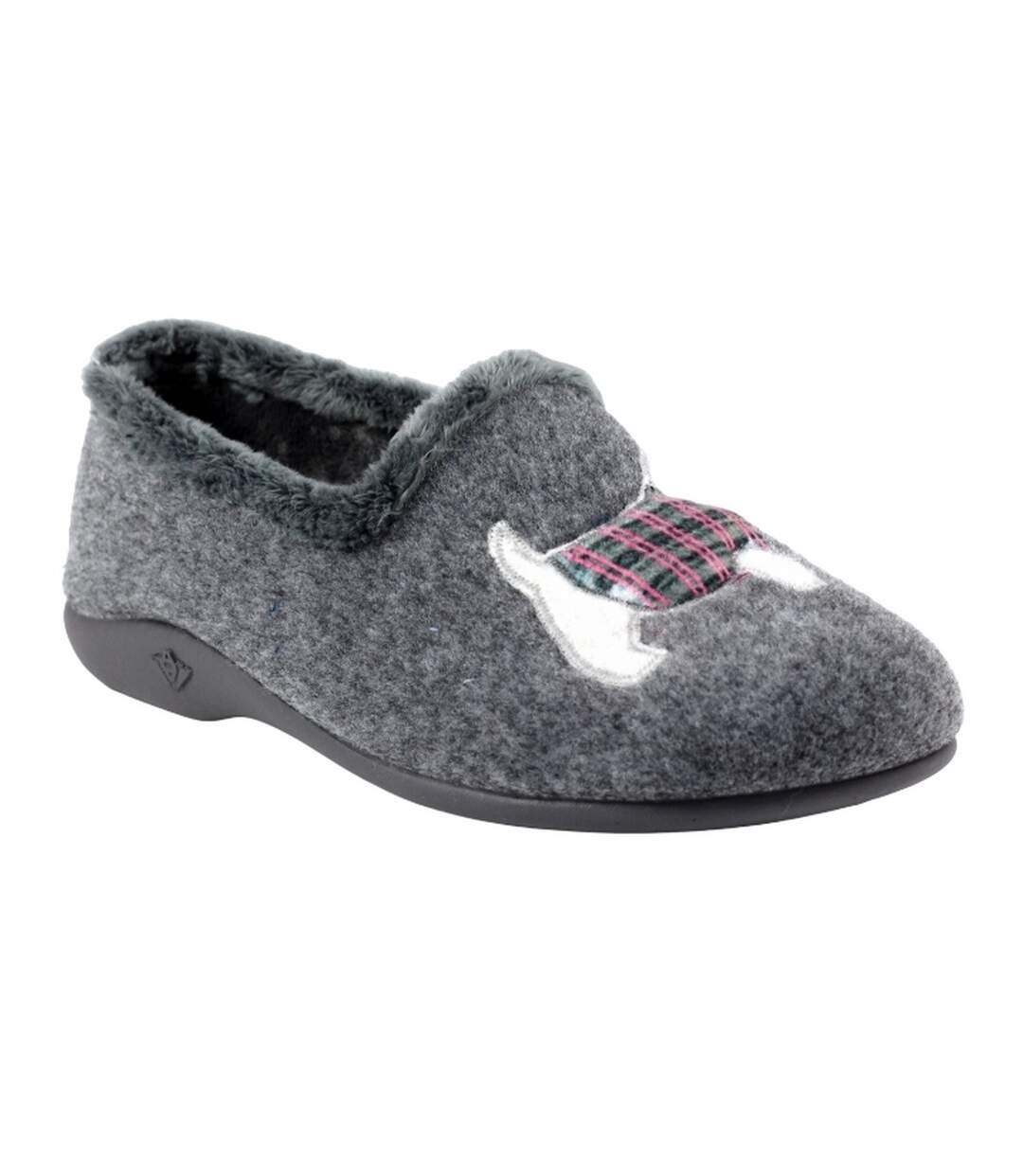 Chaussons monique femme gris Lazy Dogz-1