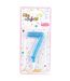 Bougie d'Anniversaire Paillette Chiffre 7 7cm Bleu-2
