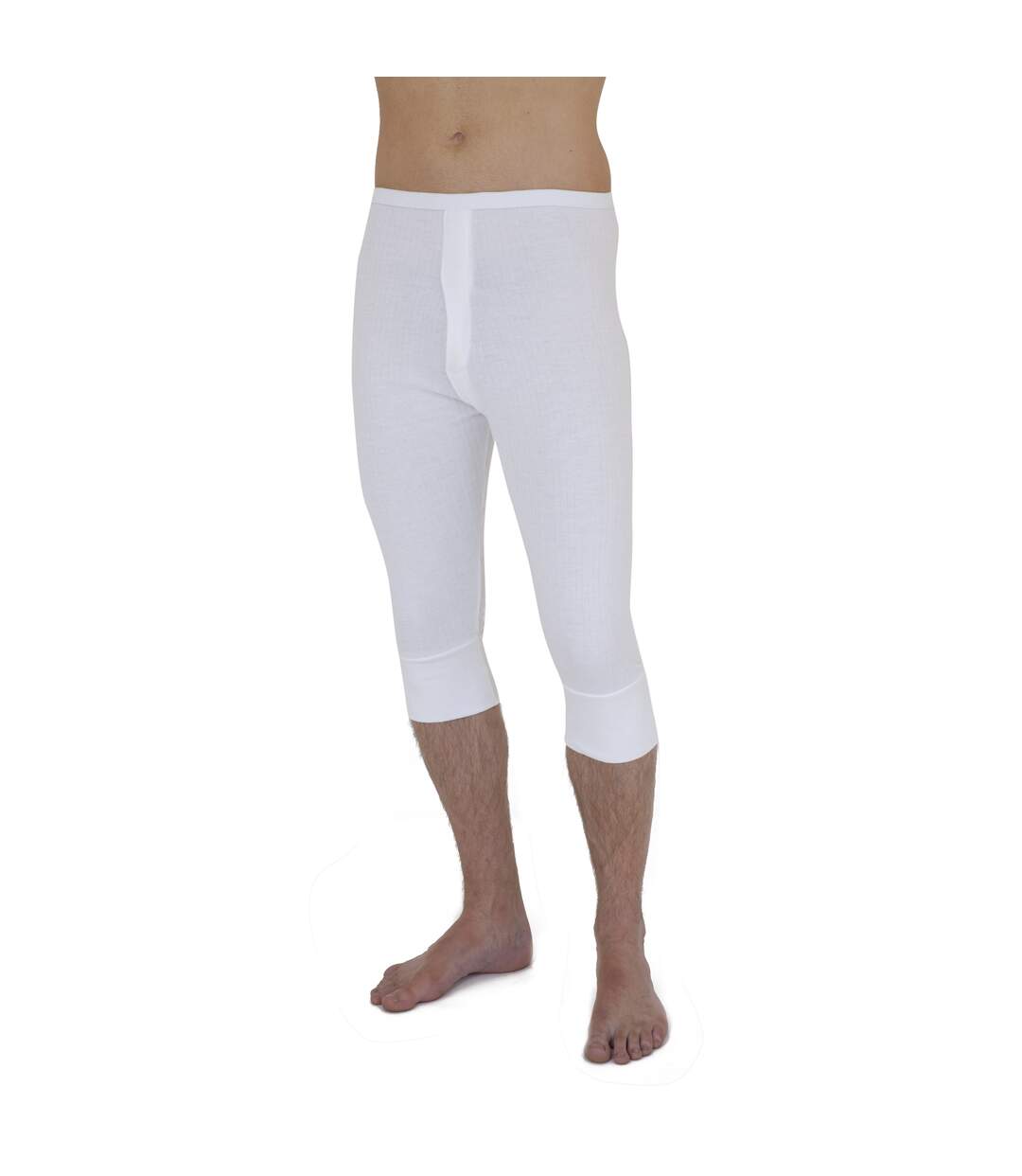 Mens thermal Underwear 3/4 length long Johns (British Made) (White)