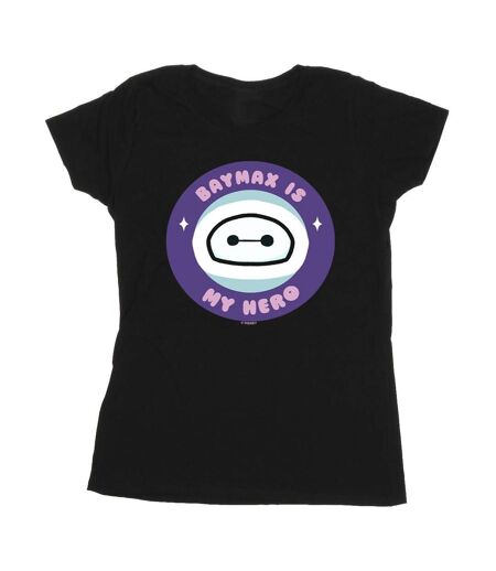 Disney - T-shirt BIG HERO BAYMAX MY HERO POCKET - Femme (Noir) - UTBI13438