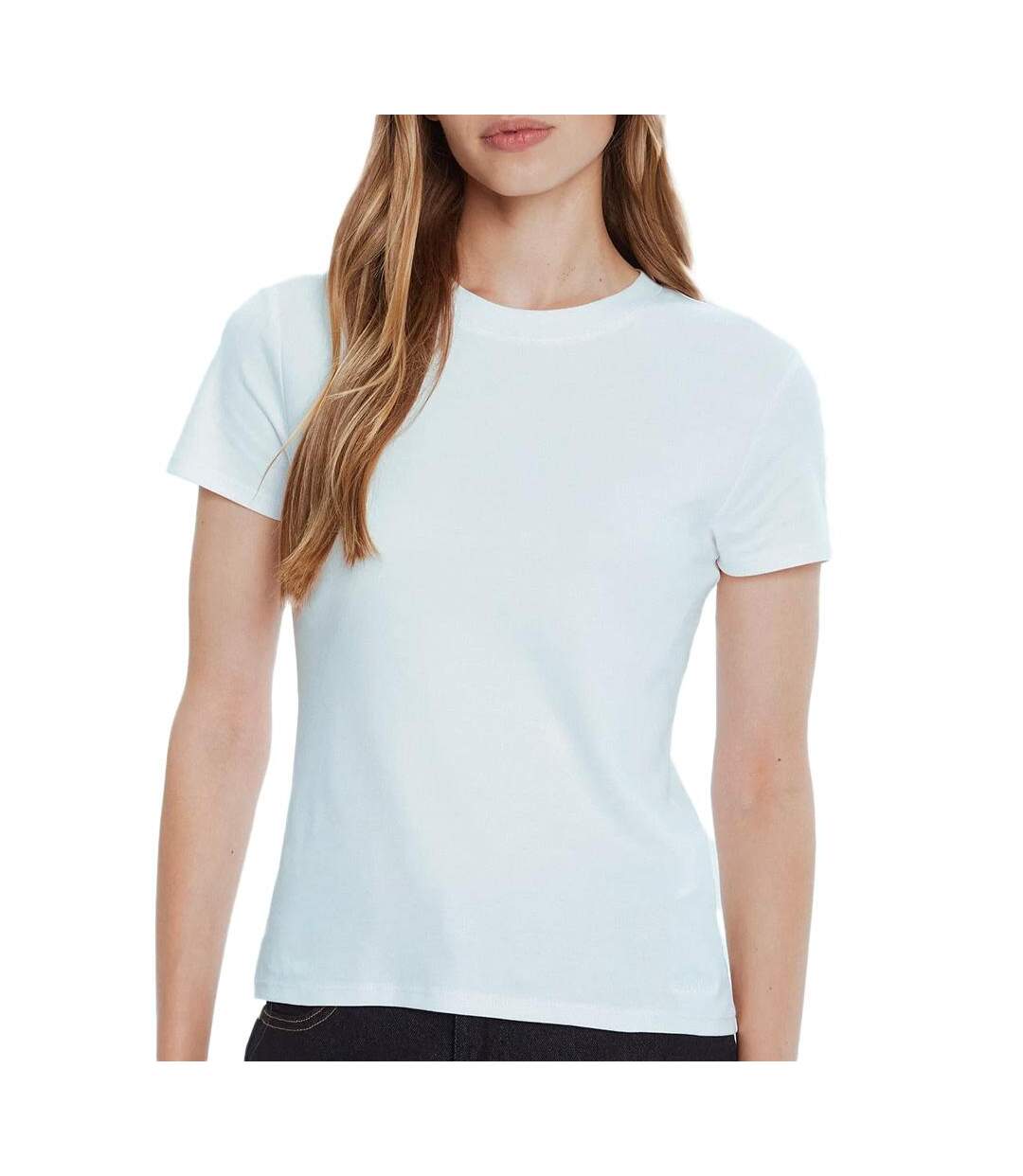 T-Shirt bleu clair femme calvin klein jeans supima crewneck-1
