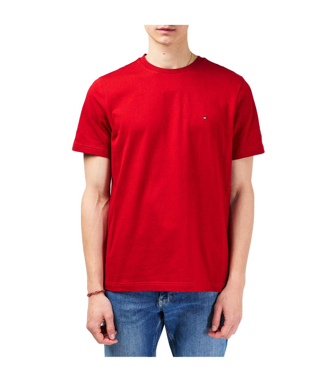T-shirt Motif/style Logo Brodé Homme Rouge Foncé Tommy Hilfiger-4