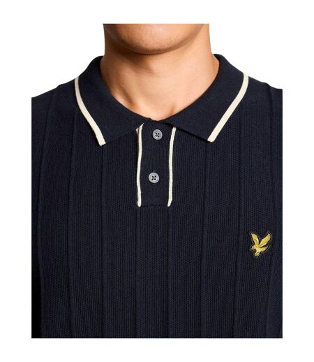 Mens Pique Knitted Polo Shirt Dark Navy Lyle & Scott