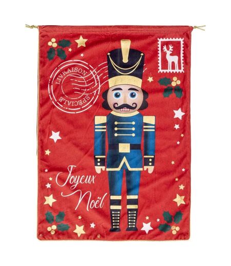 Hotte de Noël Casse Noisette Soir 70cm Rouge