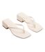 Womens/ladies Caribbean Leather T-bar Flip Flops White Steve Madden-4