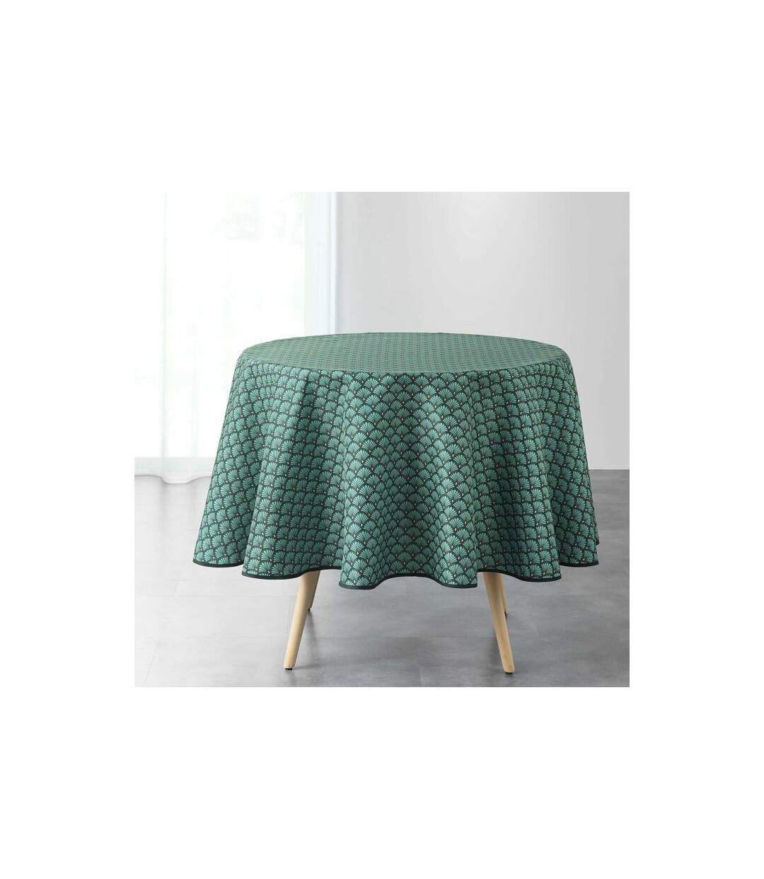 Nappe Ronde Imprimée Art Chic 180cm Vert