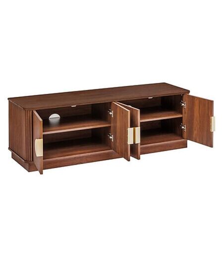 Meuble TV 4 portes effet noyer WANY - Marron