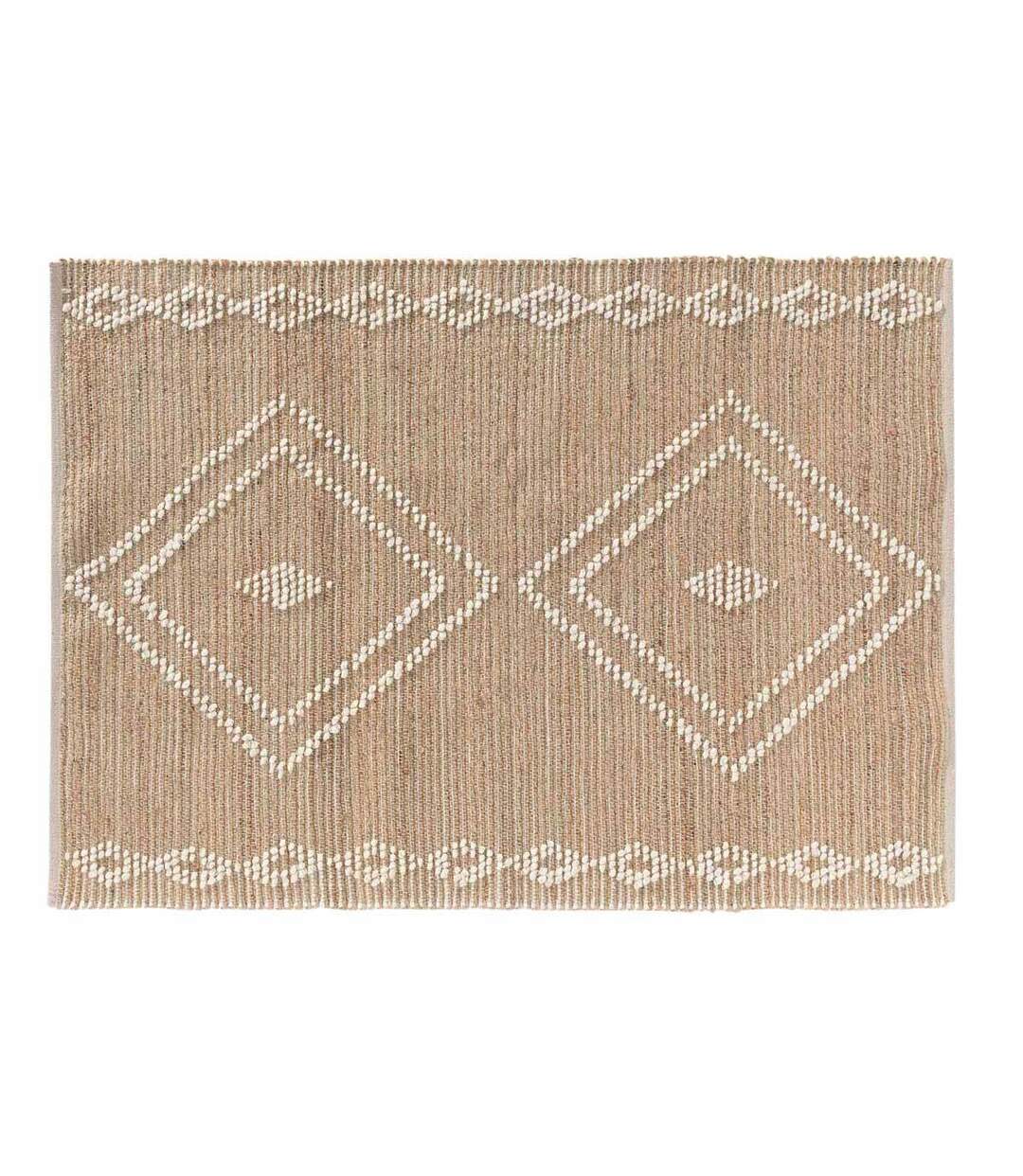 Tapis Déco en Jute & Laine Floty 120x170cm Beige-1