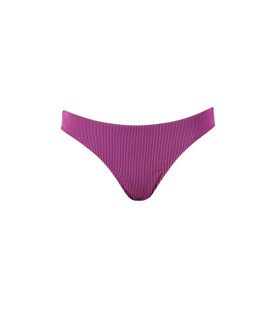 Womens/ladies Ribbed Bikini Bottoms Pink Puma-1