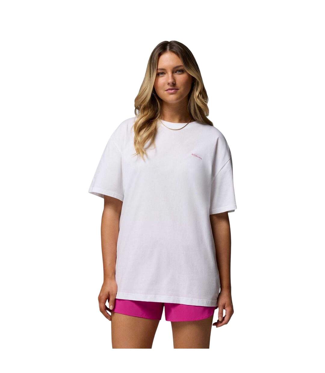 T-shirt Motif/style Floral Femme Blanc Columbia-1