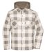 Veste surchemise à carreaux - Unisexe - JN1872 - marron et gris-1