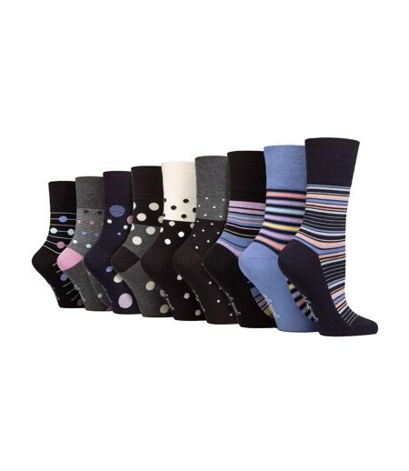 Gentle Grip - 9 Paires Femme Chaussettes Bambou Sans Elastiques
