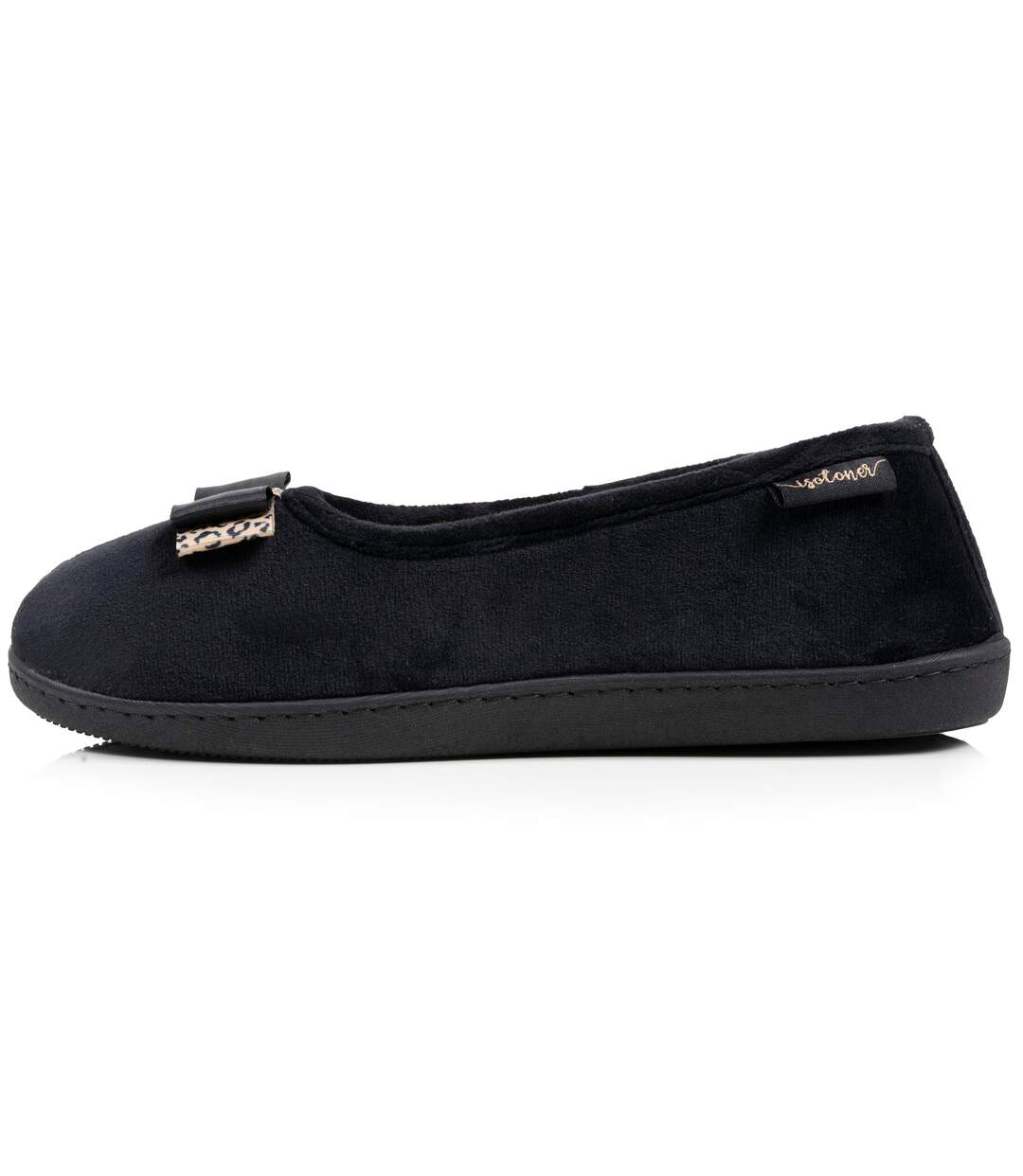 Isotoner Chaussons Ballerines femme microvelours semelle ergonomique soutien voûte plantaire-3