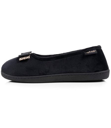Isotoner Chaussons Ballerines femme microvelours semelle ergonomique soutien voûte plantaire