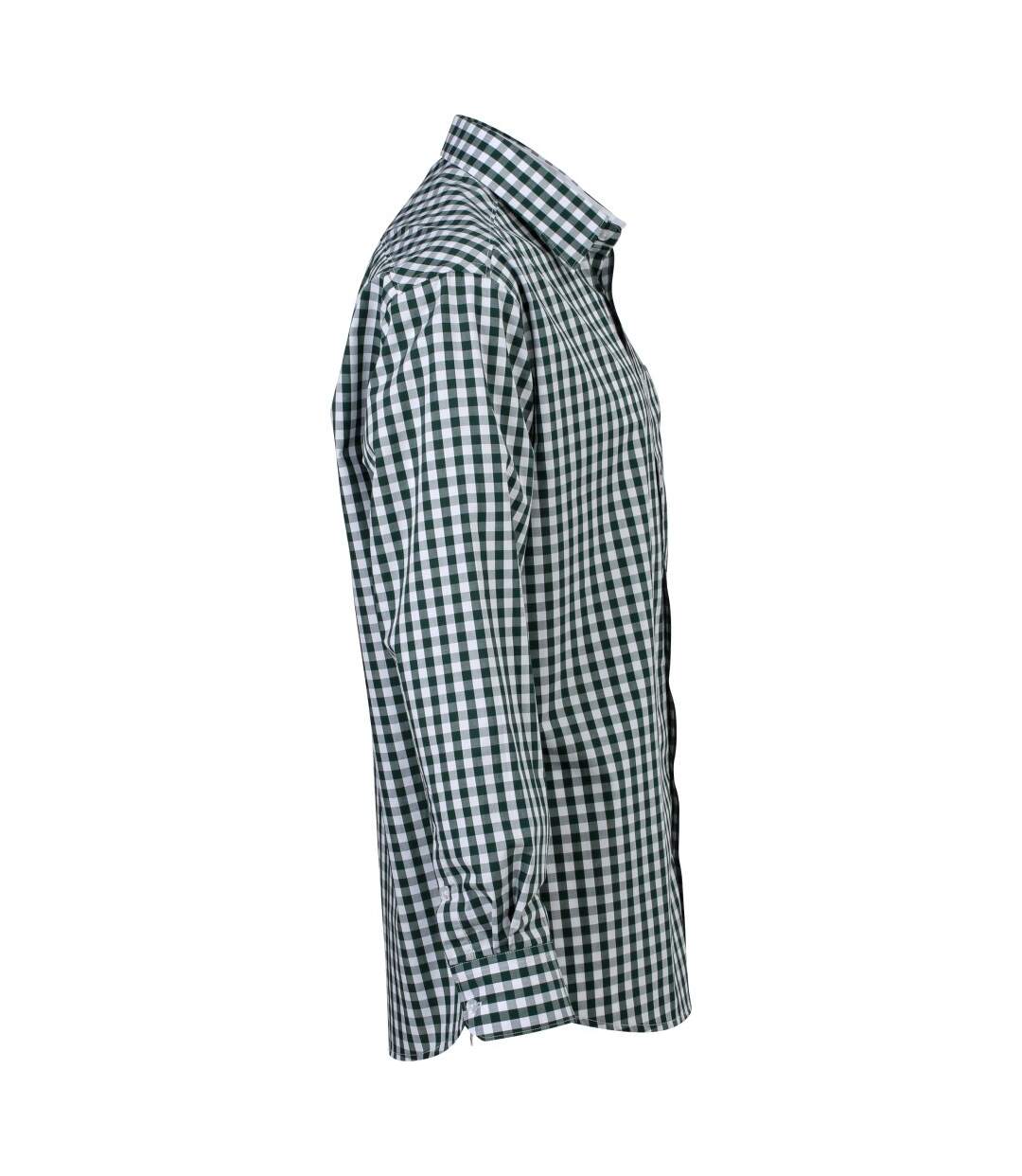 Chemise Motif/style À Carreaux Homme Vert Forêt Blanc James And Nicholson-3