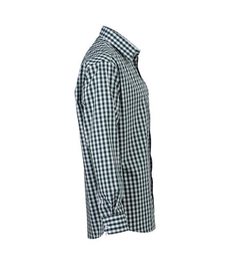 Chemise Motif/style À Carreaux Homme Vert Forêt Blanc James And Nicholson