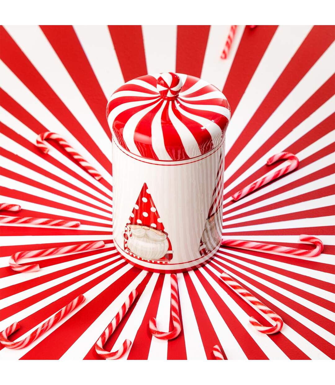 Boîte Déco en Dolomite Père Noël 26cm Rouge-4