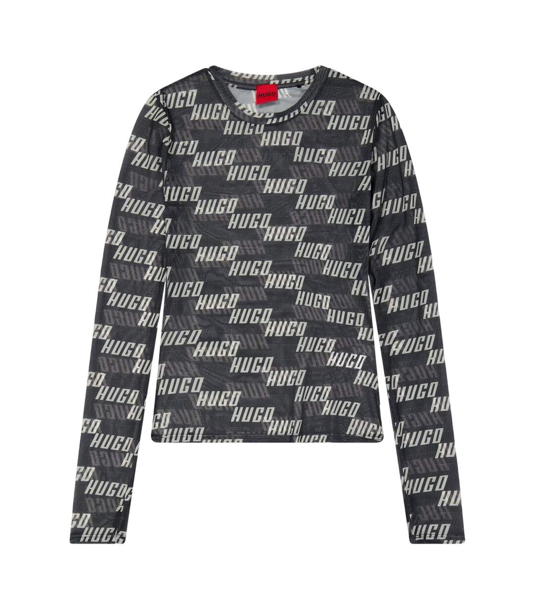 Womens/ladies Lettering Slim Long-sleeved T-shirt Brown Hugo-1