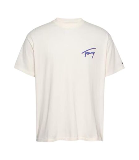 Mens Faded Relaxed Fit T-shirt Antique White Tommy Jeans