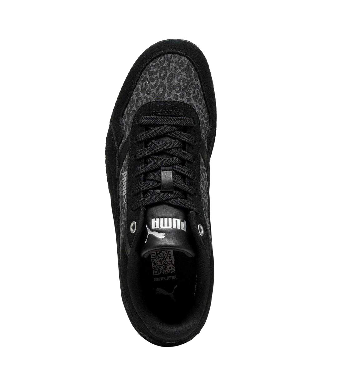 Womens/ladies Bella Donna Feline Recycled Leather Trainers Slate Sky Black Puma-3