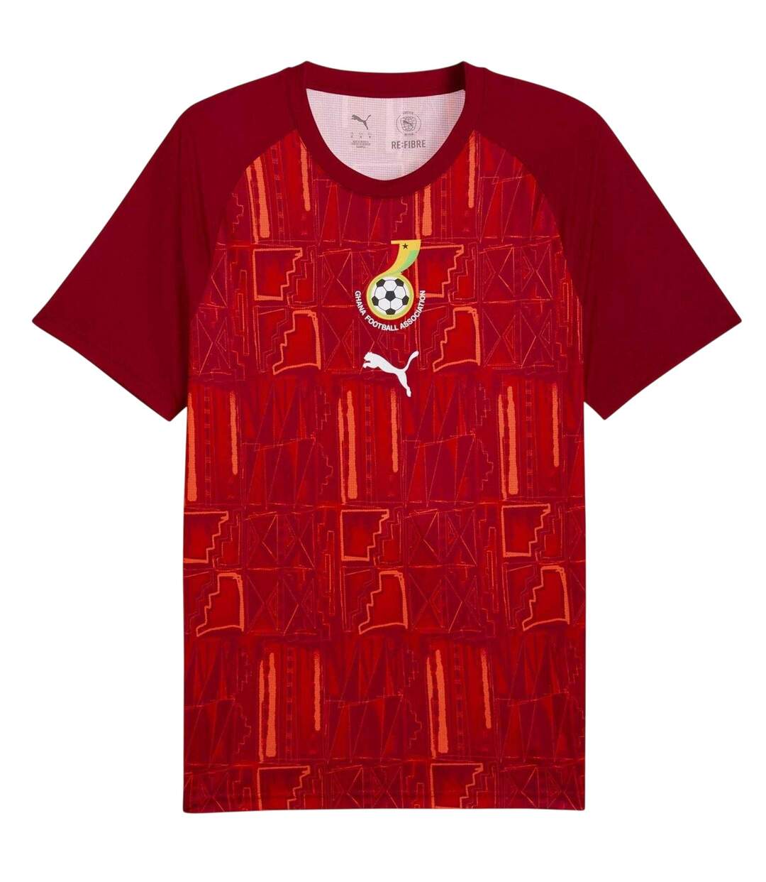 Mens World Cup 2026 Ghana Crew Neck Short-sleeved Football Shirt Red Green Puma-3