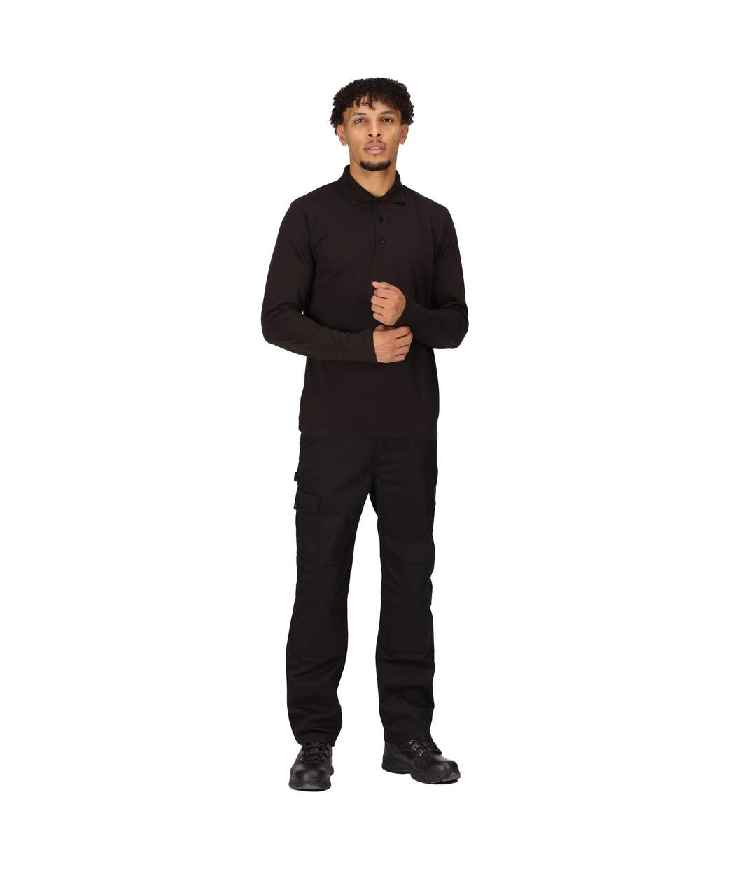 Mens pro long-sleeved polo shirt black Regatta