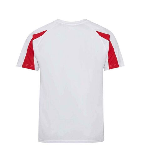 T-shirt Adulte Blanc Rouge Feu AWDis Cool