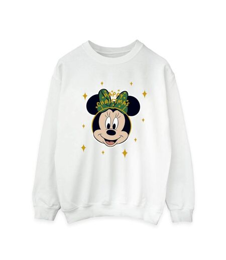 Disney Sweatshirt Happy Christmas Minnie Mouse Femme/Ladies (Blanc) - UTBI29294