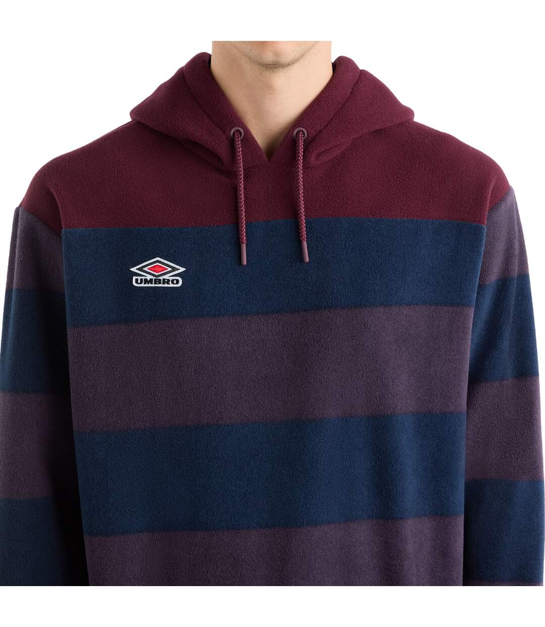 Mens multi stripe panelled hoodie winetasting Umbro-3