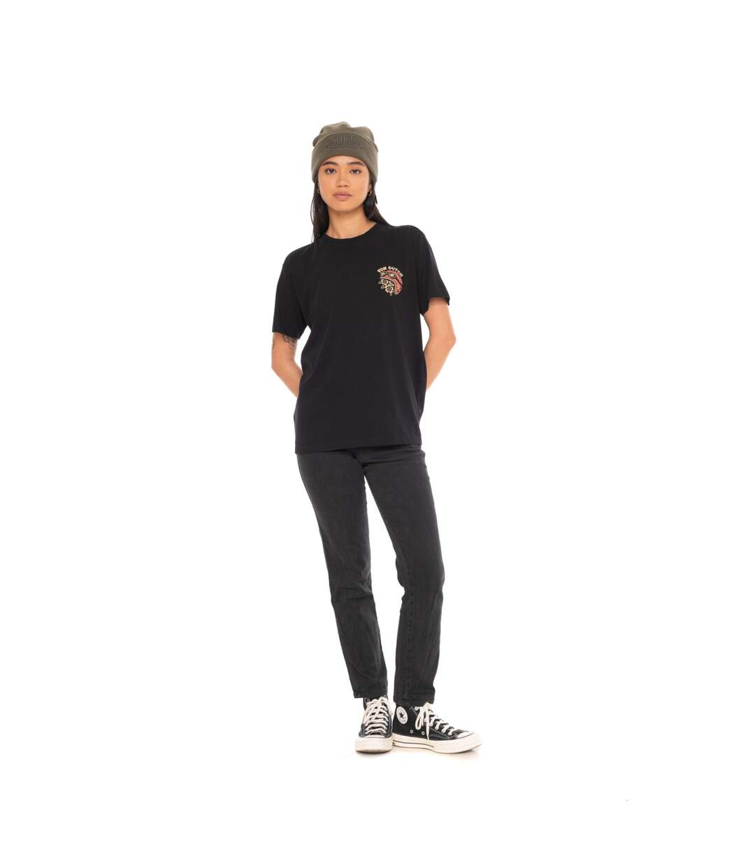 T-shirt femme col rond avec imprimé devant et dos Smoke Vondutch-5