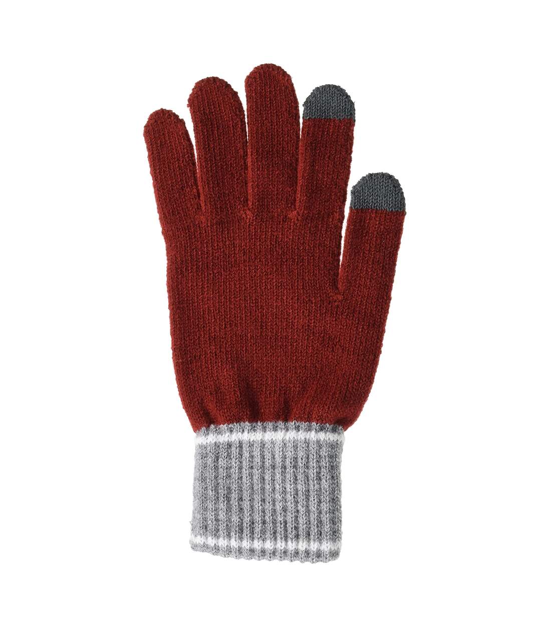 Unisex adult knitted winter gloves red/grey heather Puma-2