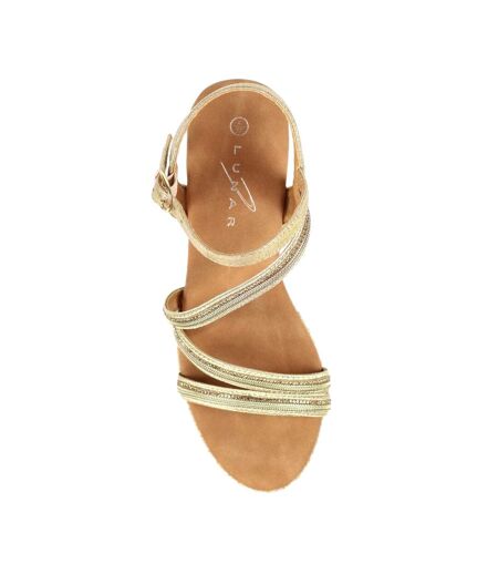 Sandales fern femme jaune or Lunar