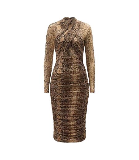 Robe Portefeuille Motif/style Imprimé Serpent Aliyah Femme Serpent Bardot