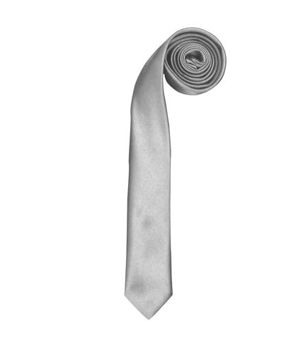Premier Tie - Mens Slim Retro Work Tie (Silver) (One Size)