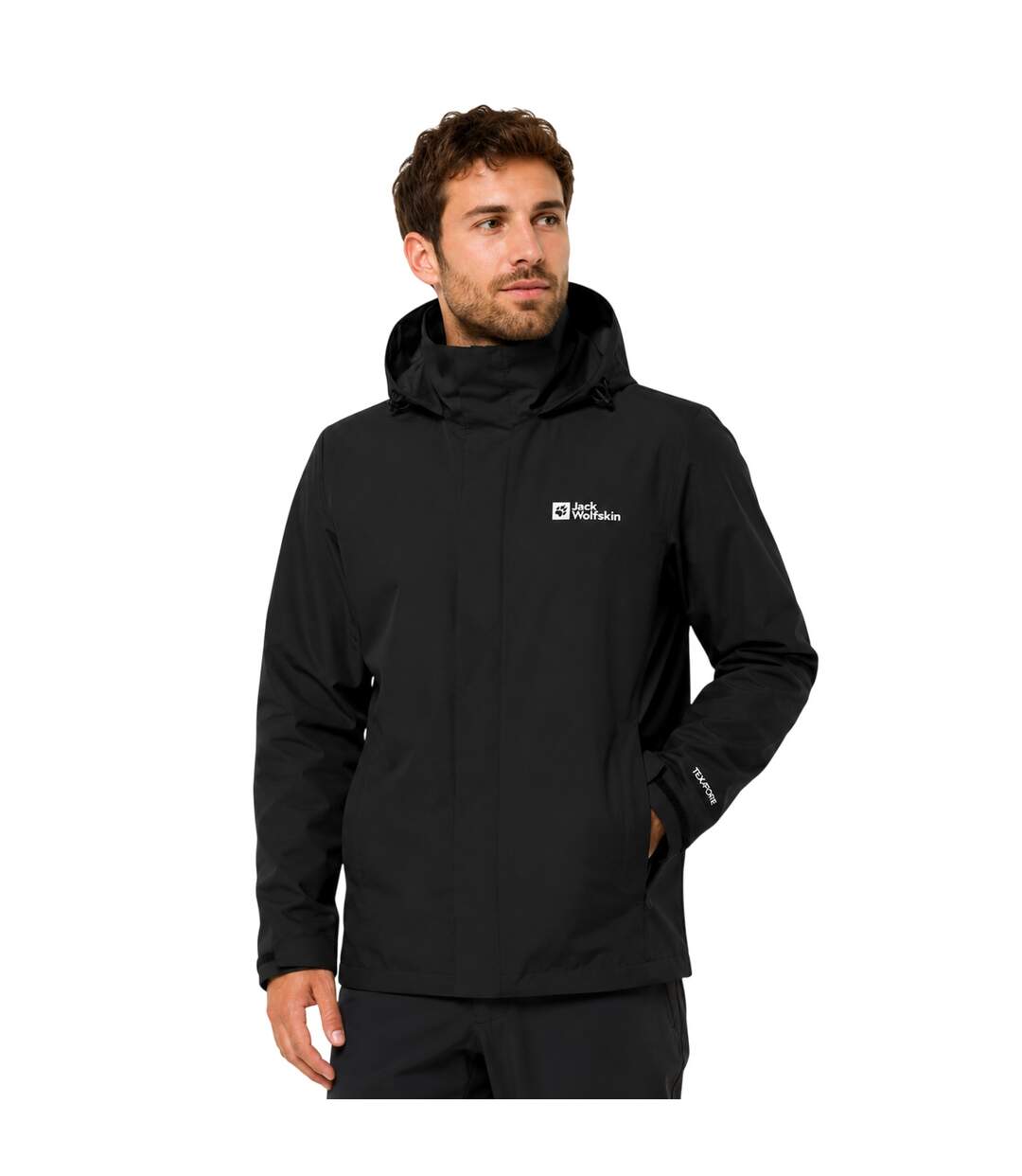 Mens Trailtime Waterproof Jacket Black Jack Wolfskin-3