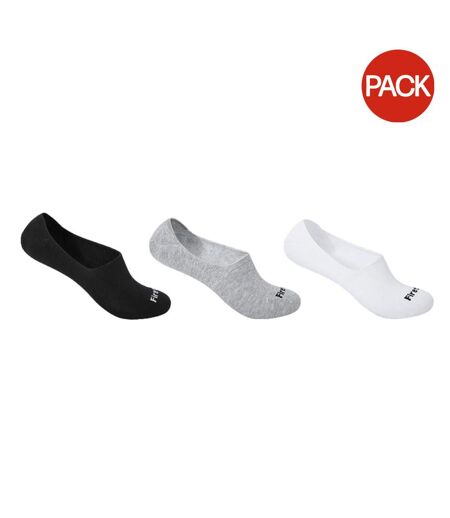 Lot De 3  Socquettes Motif/style Uni Homme Noir Blanc Gris Firetrap