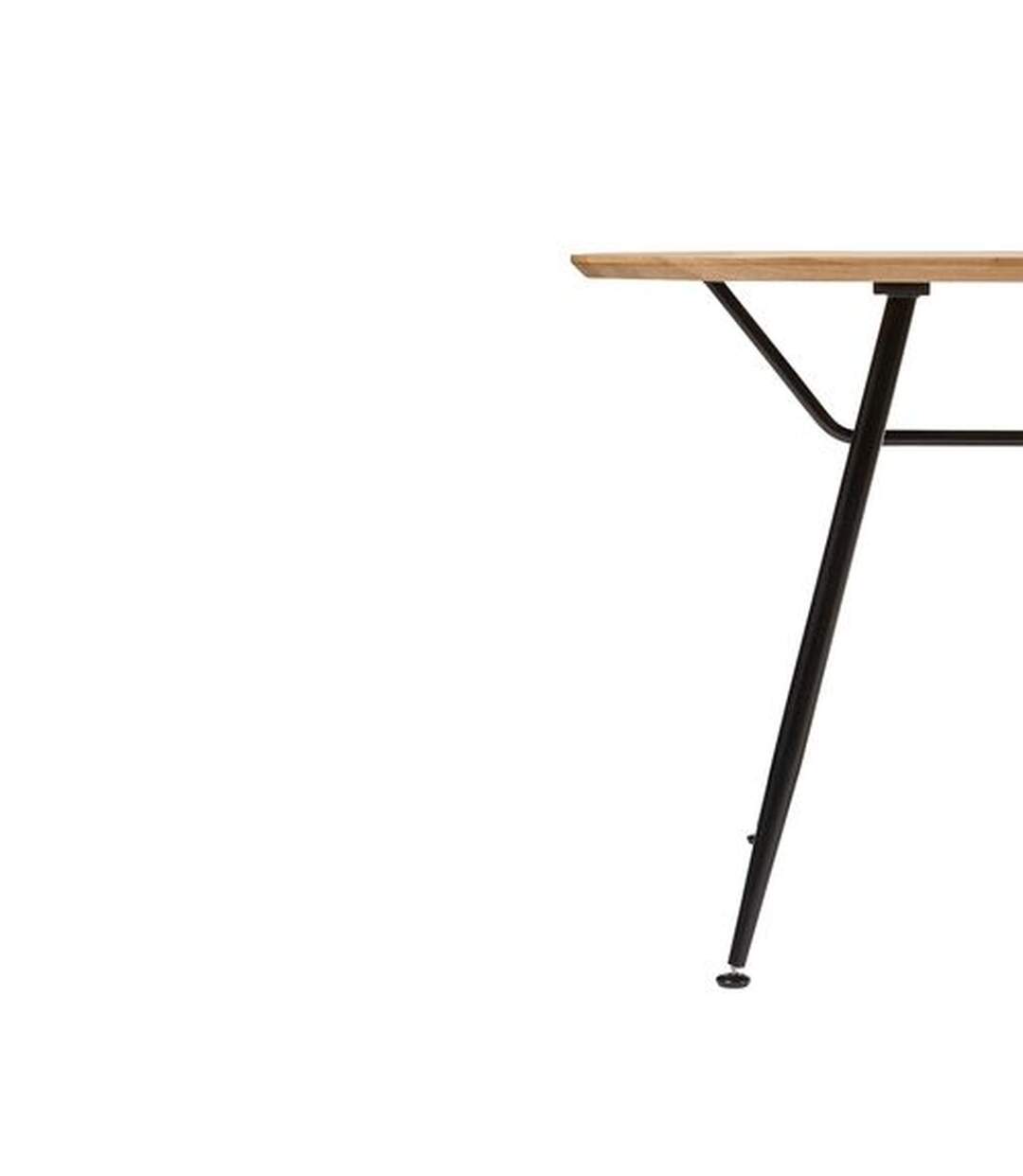 Table à manger en bois et métal 6 personnes ROXAS - Beige et noir-5